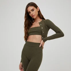 Best Sale Kith Women Dane Knit Bra Moss