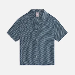 Store Kith Women Elena Monogram Silk Camp Shirt Serpentine