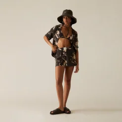 Outlet Kith Women Elena Palm Camp Shirt Incognito