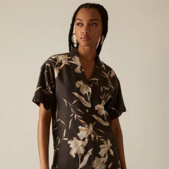 Outlet Kith Women Elena Palm Camp Shirt Incognito