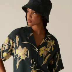 Cheap Kith Women Elena Palm Camp Shirt Serpentine
