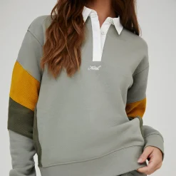 Cheap Kith Women Emery Herringbone Terry Rugby Shirt Plaster