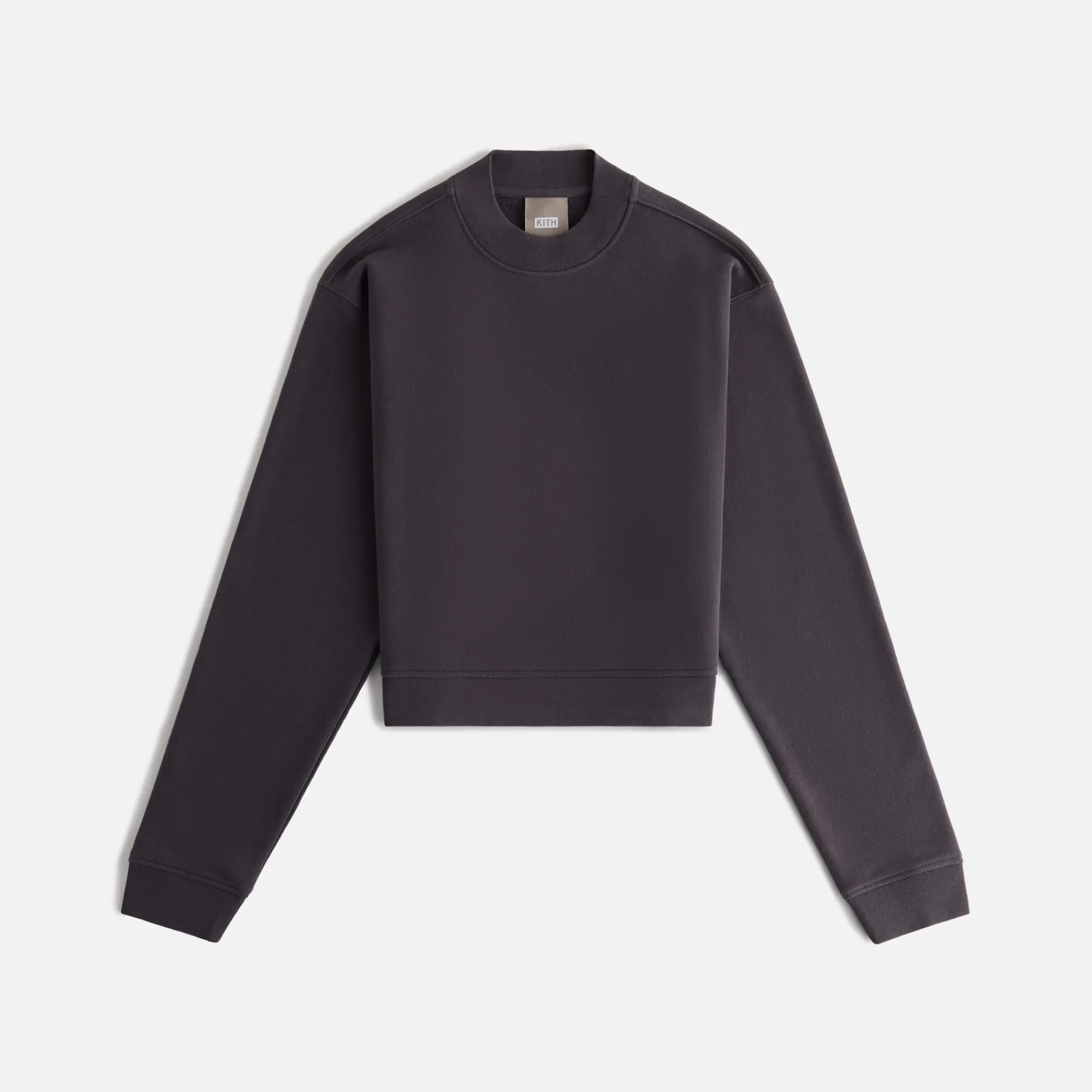 Store Kith Women Haylen Cropped French Terry Crewneck Battleship