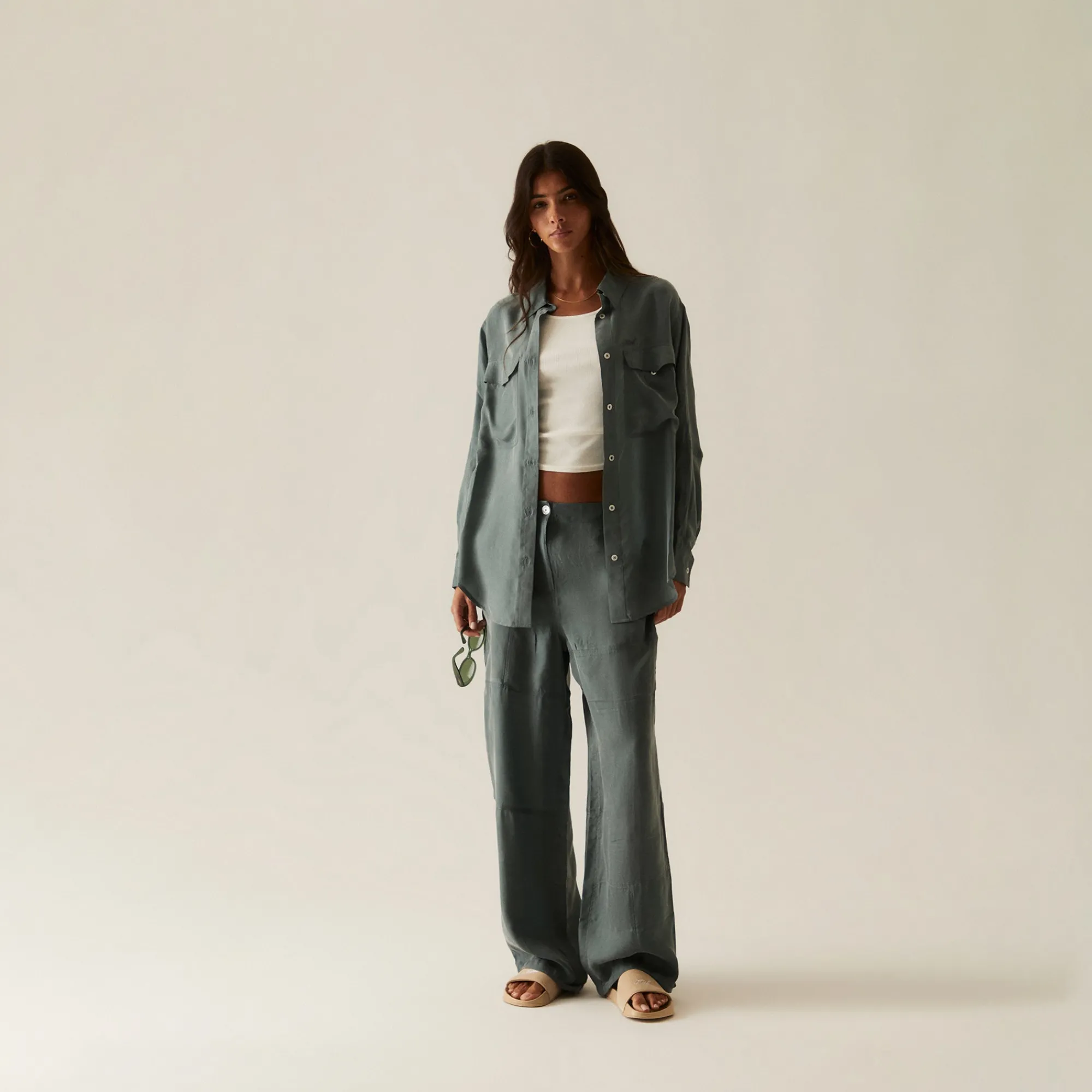 Cheap Kith Women Malin Cupro Shirt Court