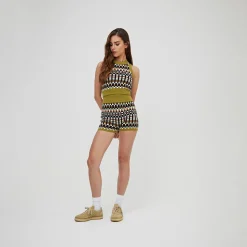 Hot Kith Women Mica Multi Check Knit Short Nano