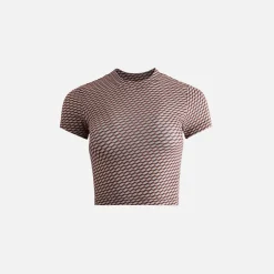 New Kith Women Mulberry Sheer Monogram Tee Canvas