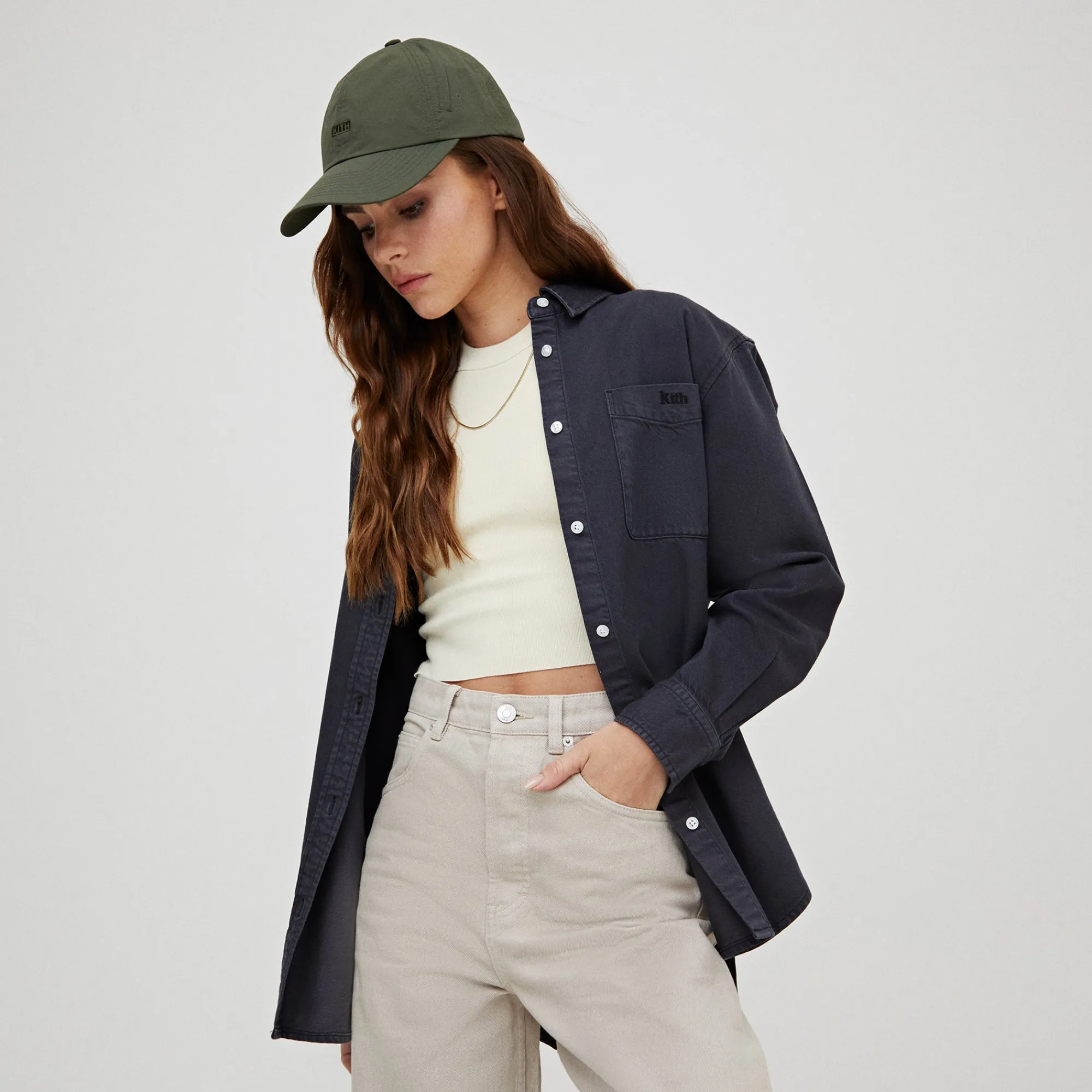 Outlet Kith Women Ora Ii Denim Shirt Washed Black