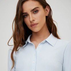Shop Kith Women Tori Pointelle Button Up Top Melody