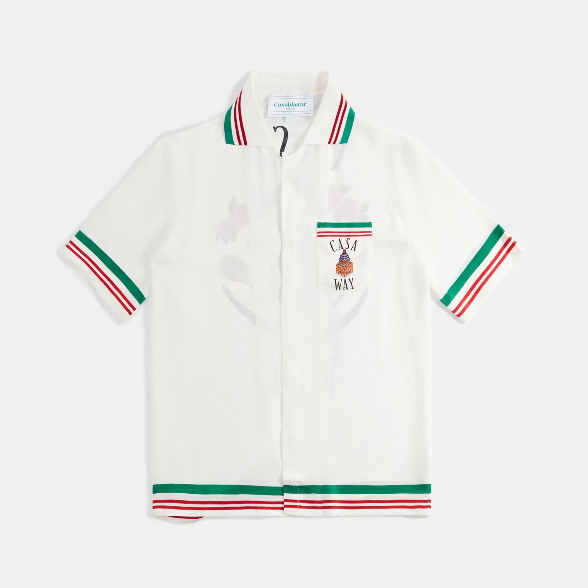 Clearance Casablanca Knitted Casa Way Collar Shirt White