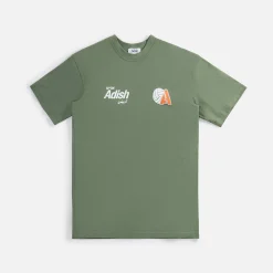 Shop Adish Kora Logo Tee Olive Green