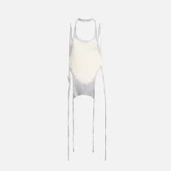 Hot Hyein Seo Layered Halter Top Light Grey / Ivory