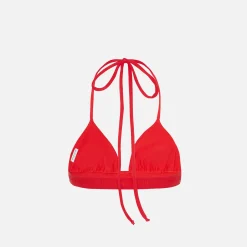 Store Brandon Blackwood Logo Halter Bikini Top Red