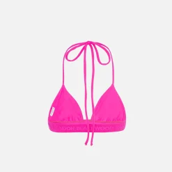 Cheap Brandon Blackwood Logo Halter Bikini Top Hot Pink