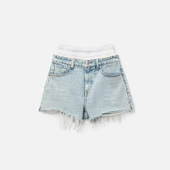 Sale T by Alexander Wang Low Rise Short With Logo Elastic Underwear Pebble Bleach