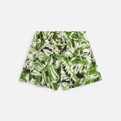 Best Sale Palm Angels Macro Hibiscus Swim Shorts Green / White