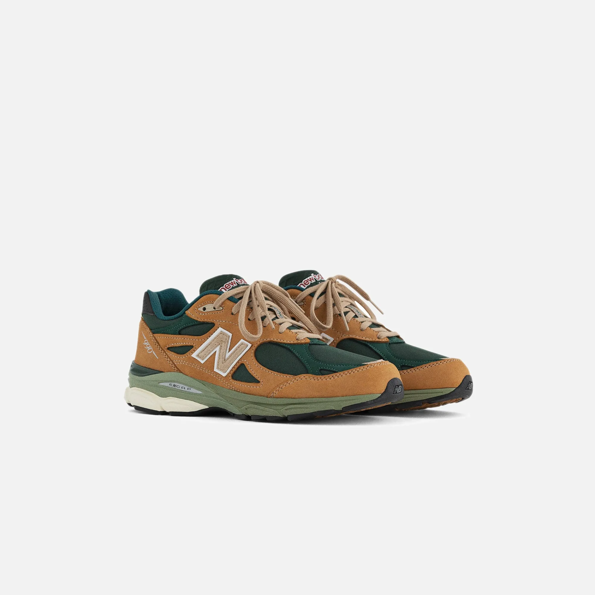 Shop New Balance Made In Usa 990 V3 Tan / Green