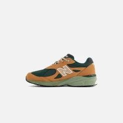 Shop New Balance Made In Usa 990 V3 Tan / Green