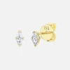 Cheap Isa Grutman Marquis Diamond Studs 14K Gold Yellow Gold