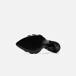 Online Saint Laurent Melody Sandal Chain Crepe Satin Black