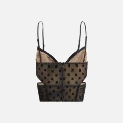 New MISBHV Mesh Monogram Corset Black
