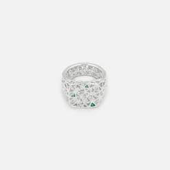 Hot Tom Wood Mesh Ring Fern Green