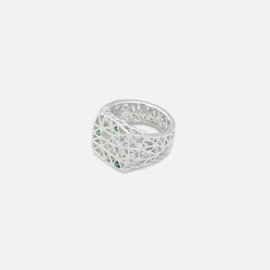 Hot Tom Wood Mesh Ring Fern Green