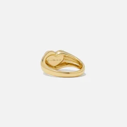 Flash Sale Yvonne Leon Mini Chevaliere Coeur Couleur Yellow Gold / Green