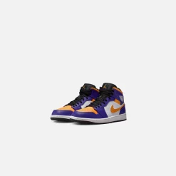 Cheap Jordan Nike Air1 Mid Purple/ White / Yellow / Black