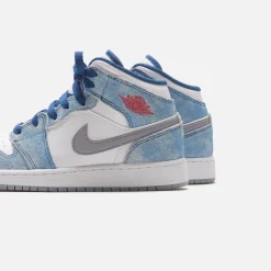 Shop Jordan Nike Air1 Mid Se French Blue / Fire Red / White