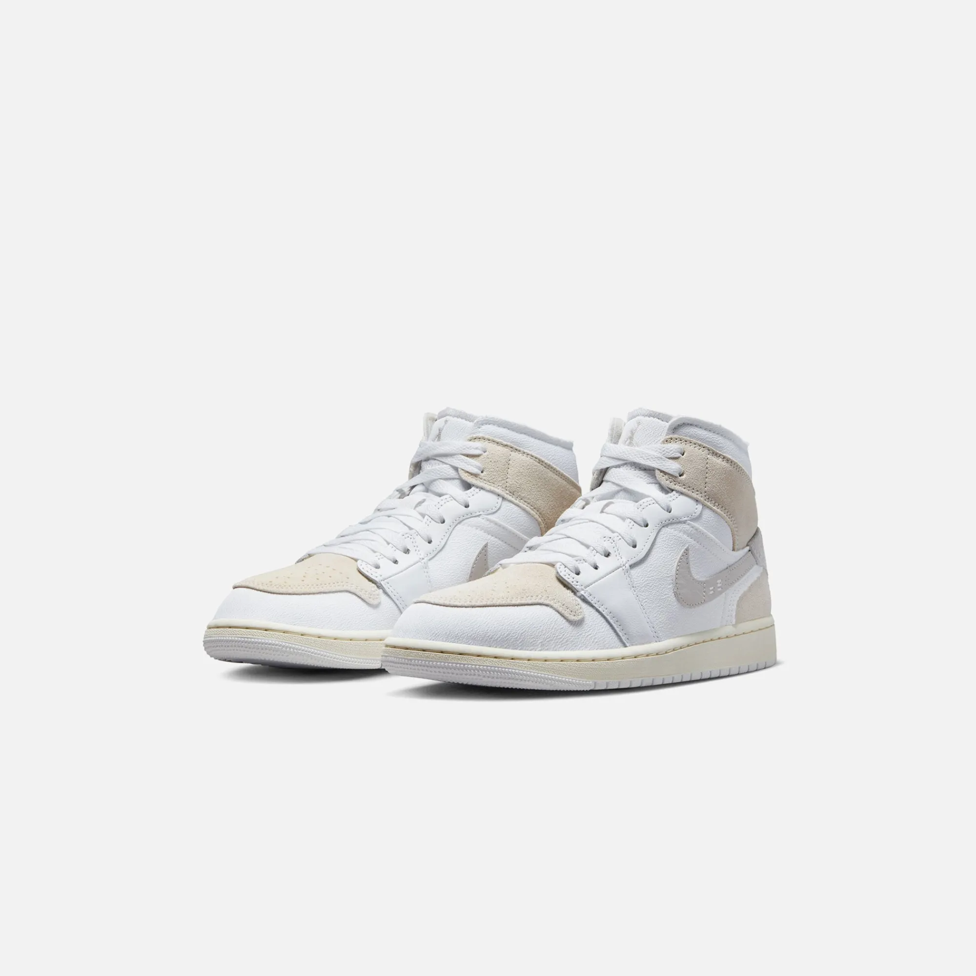 Discount Jordan Nike Air1 Mid Se White / Tech Grey / Sail / Light Orewood Brown