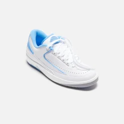 Shop Jordan Nike Air2 Retro Low White / University Blue / Cement Grey