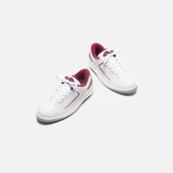 Clearance Jordan Nike Air2 Retro Low -White / Cherrywood