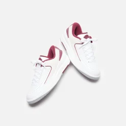 Clearance Jordan Nike Air2 Retro Low -White / Cherrywood