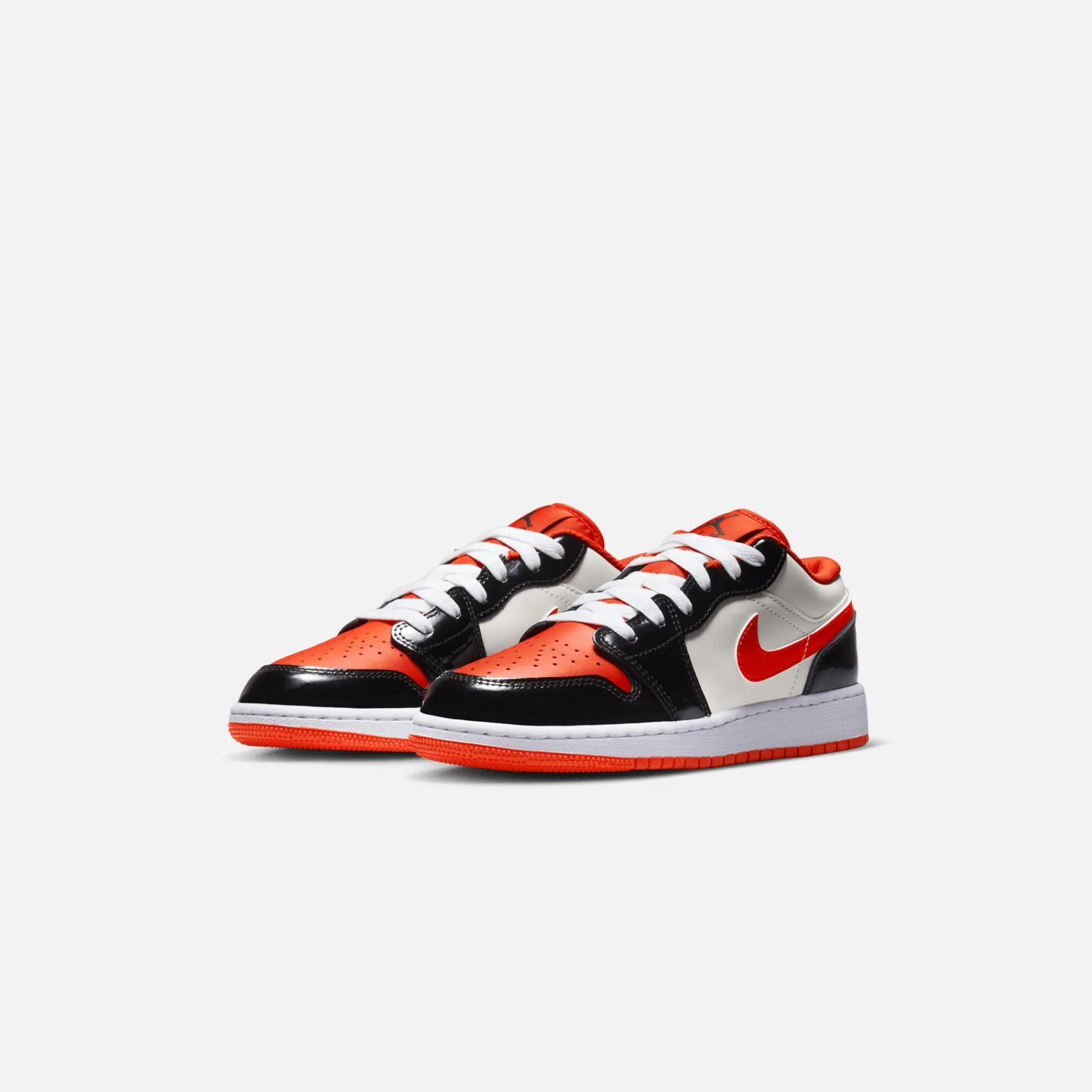 Cheap Jordan Nike Grade School Air1 Low Black / Fire Red / White