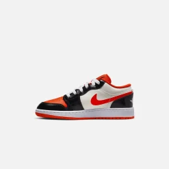 Cheap Jordan Nike Grade School Air1 Low Black / Fire Red / White