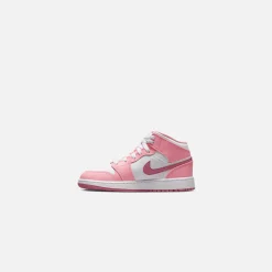 Fashion Jordan Nike Grade School Air1 Mid Coral Chalk / Desert Berry / White