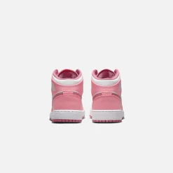 Fashion Jordan Nike Grade School Air1 Mid Coral Chalk / Desert Berry / White