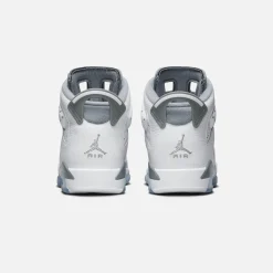 Discount Jordan Nike Grade School Air6 Retro White / Medium Grey / Cool Grey