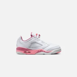 Best Sale Jordan Nike Grade School Air5 Retro Low White / Coral Chalk / Desert Berry / Black