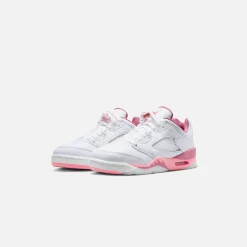 Best Sale Jordan Nike Grade School Air5 Retro Low White / Coral Chalk / Desert Berry / Black
