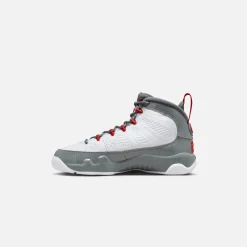 New Jordan Nike Grade School Air9 Retro White / Fire Red / Grey
