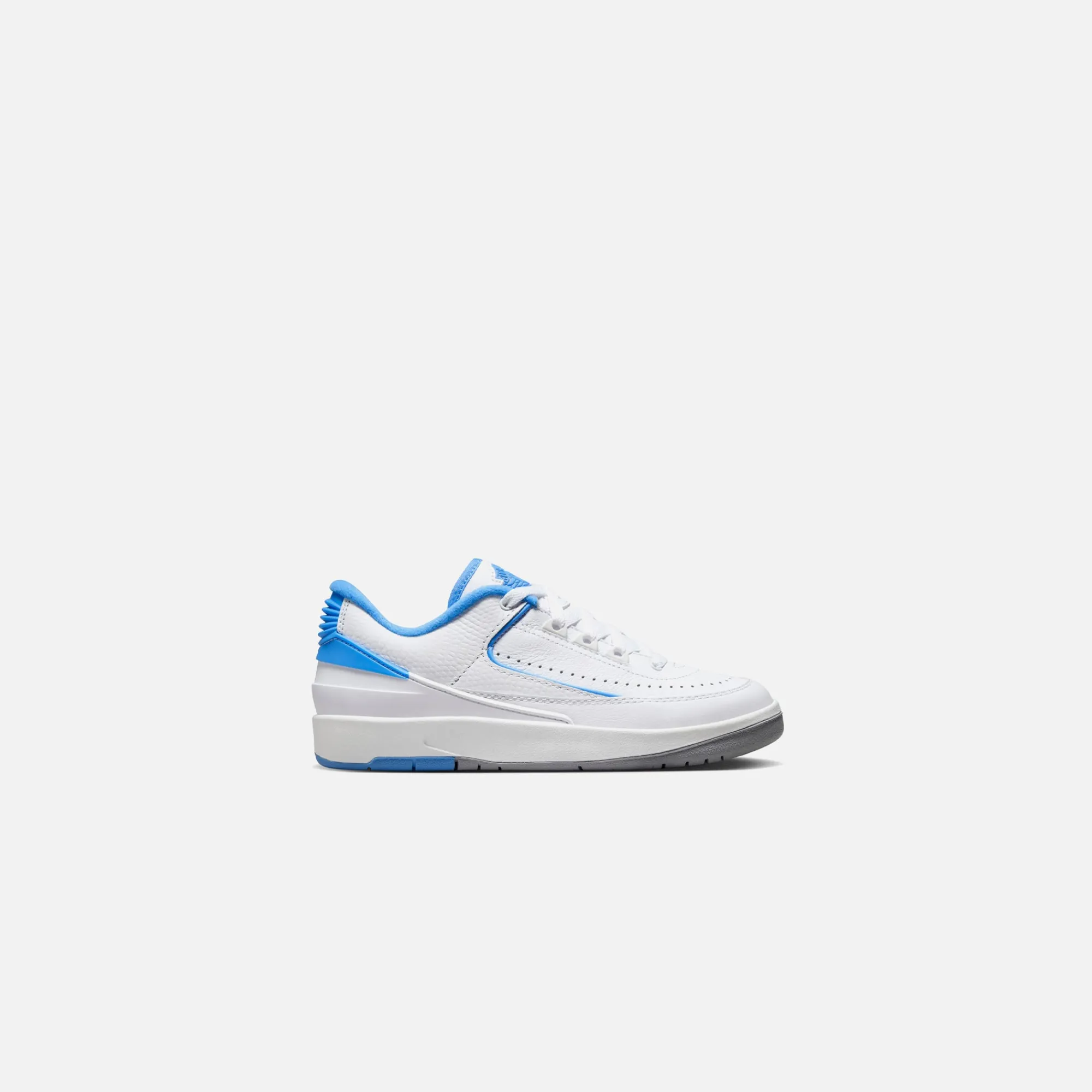 Shop Jordan Nike Grade School Air2 Retro Low White / University Blue / Cement Grey