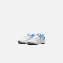 Shop Jordan Nike Grade School Air2 Retro Low White / University Blue / Cement Grey