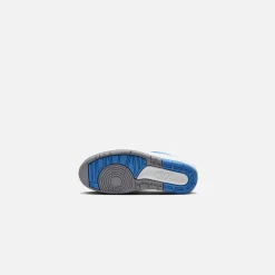 Shop Jordan Nike Grade School Air2 Retro Low White / University Blue / Cement Grey