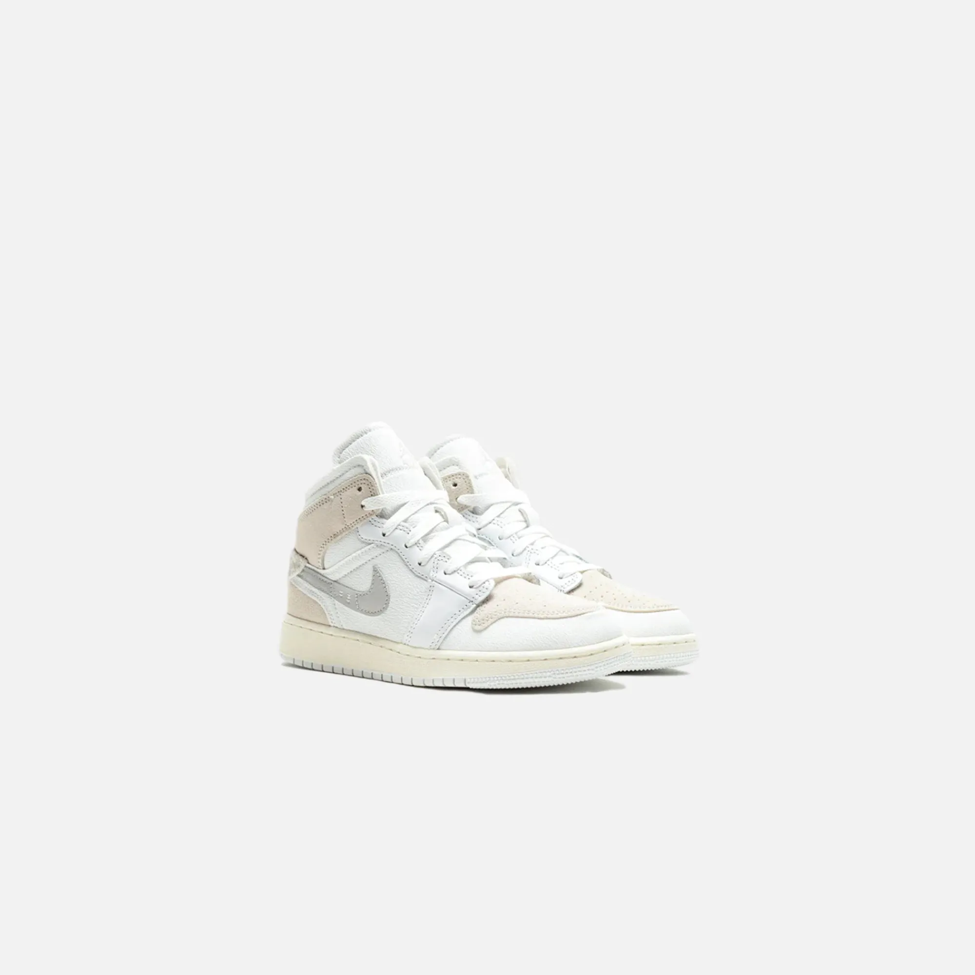 Best Jordan Nike Gs Air1 Mid Se Craft White / Light Orewood Brown / Tech Grey / Sail