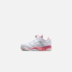 Clearance Jordan Nike Pre-School Air5 Retro Low White / Coral Chalk / Desert Berry / Black