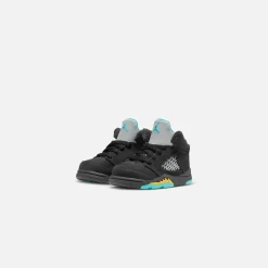 Best Jordan Nike Toddler Air5 Retro Black / Aquatone / Taxi