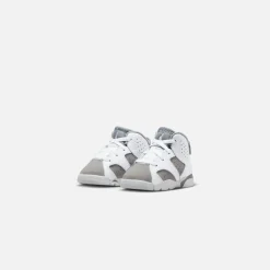 Shop Jordan Nike Toddler Air6 Retro White / Medium Grey / Cool Grey
