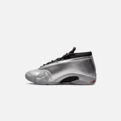 Best Sale Jordan Nike Wmns Air14 Retro Low Metallic Silver / Fire Red / Wolf Grey / Black