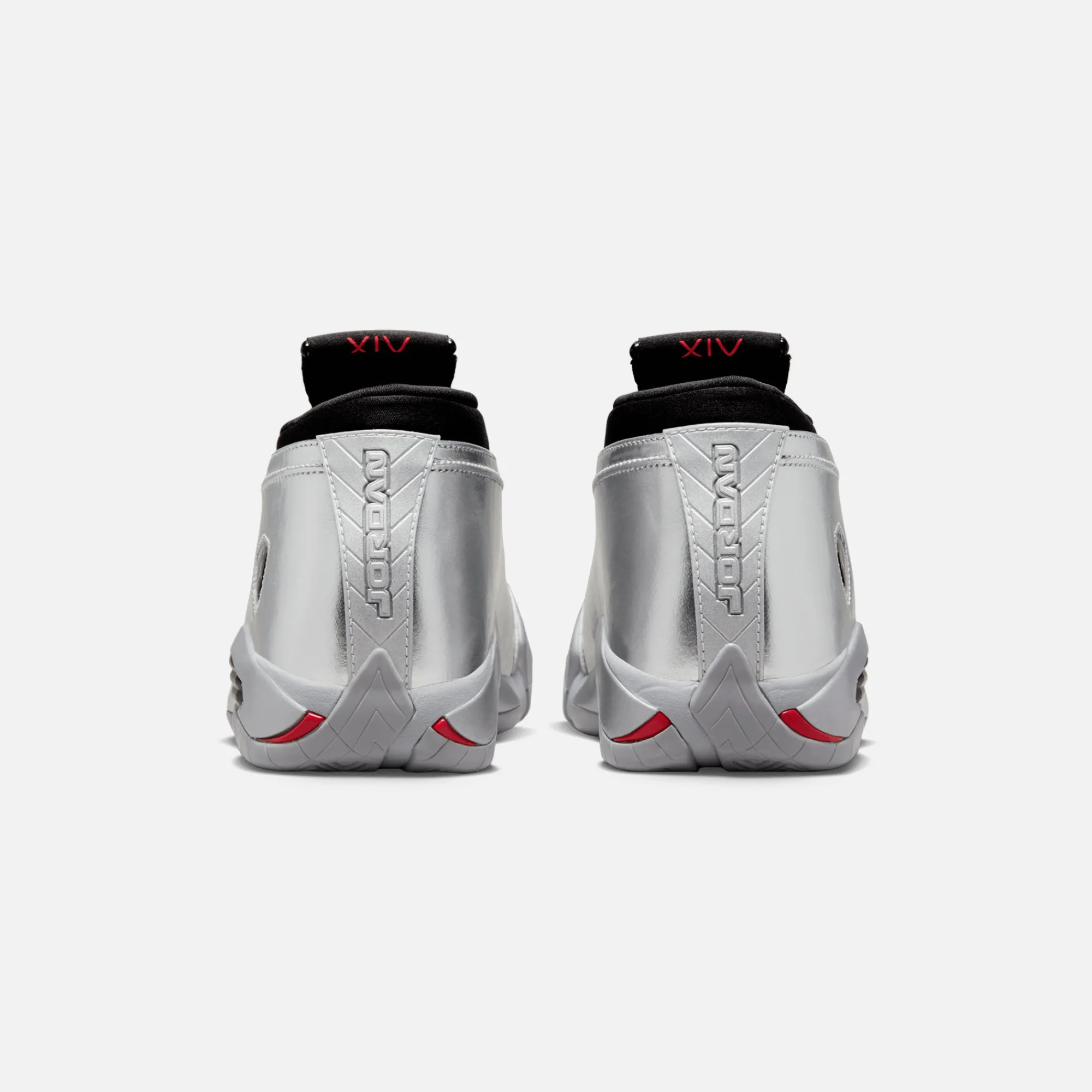 Best Sale Jordan Nike Wmns Air14 Retro Low Metallic Silver / Fire Red / Wolf Grey / Black